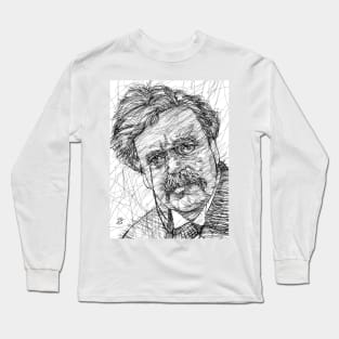 G. K. CHESTERTON ink portrait .3 Long Sleeve T-Shirt